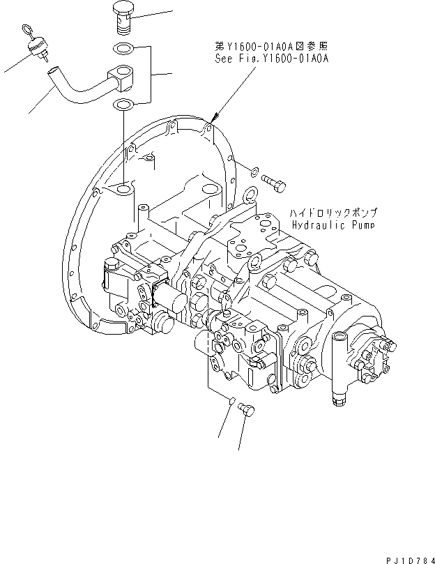 Komatsu parts book diagram for PC400LC-6 S/N 30001-UP (SAA6D125E-2 (Emission) Eng. Installed): MAIN PUMP (CONNECTING PARTS)(#32505-)