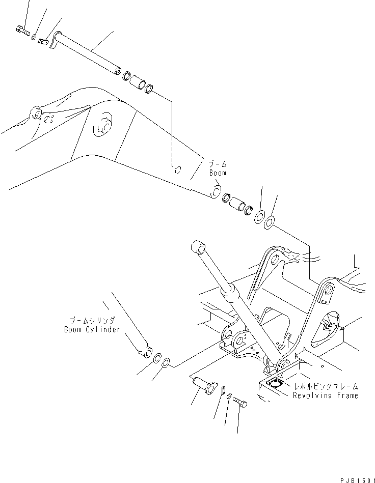 Komatsu parts book diagram for PC400LC-6 S/N 30001-UP (SAA6D125E-2 (Emission) Eng. Installed): BOOM FOOT PIN