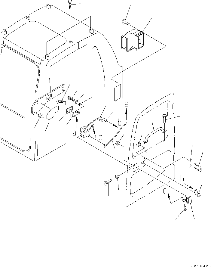 Komatsu parts book diagram for PC400LC-6 S/N 30001-UP (SAA6D125E-2 (Emission) Eng. Installed): OPERATOR'S CAB (DOOR LOCK)(#32488-)