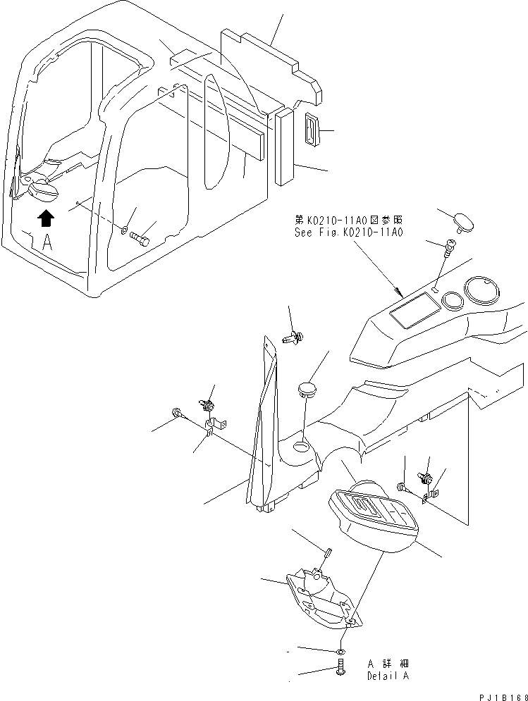 Komatsu parts book diagram for PC400LC-6 S/N 30001-UP (SAA6D125E-2 (Emission) Eng. Installed): OPERATOR'S CAB (PANEL COVER AND MONITOR SYSTEM) (WITH AIR CONDITIONER)(#32488-)