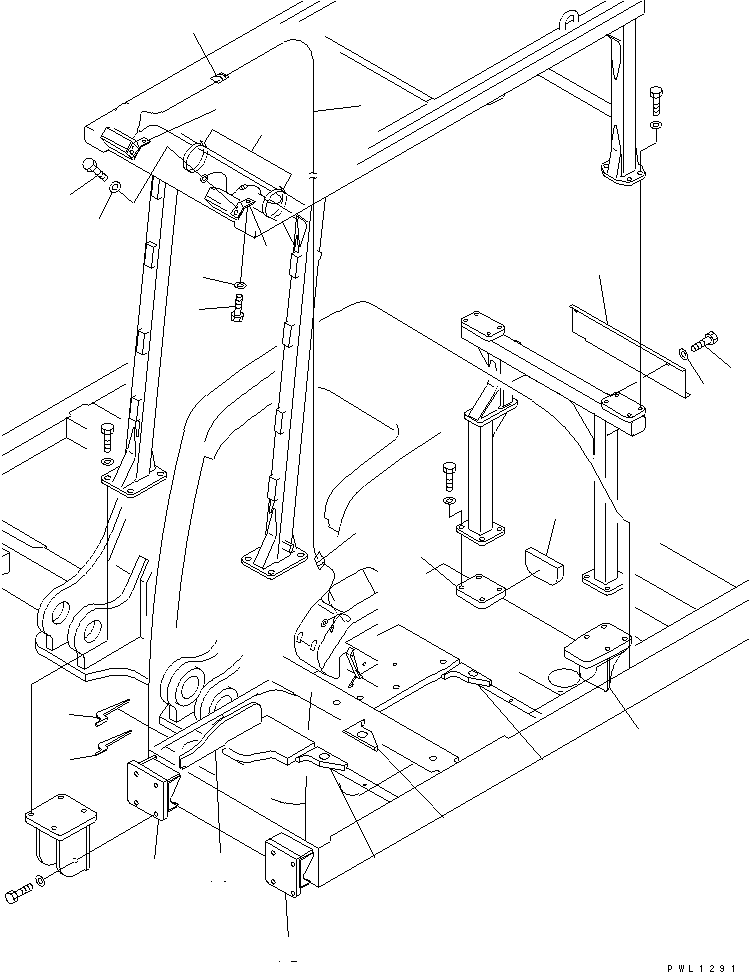Komatsu parts book diagram for PC400LC-6 S/N 30001-UP (SAA6D125E-2 (Emission) Eng. Installed): F.O.P.S (KIT)(#32001-)
