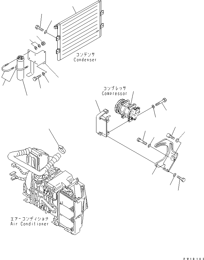 Komatsu parts book diagram for PC400LC-6 S/N 30001-UP (SAA6D125E-2 (Emission) Eng. Installed): AIR CONDITIONER (UNIT)(#32488-)