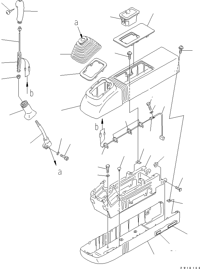 Komatsu parts book diagram for PC400LC-6 S/N 30001-UP (SAA6D125E-2 (Emission) Eng. Installed): FLOOR FRAME (LEFT STAND) (LEVER L.H. AND HARNESS)(#32488-)