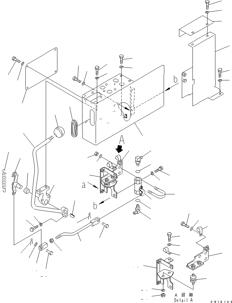 Komatsu parts book diagram for PC400LC-6 S/N 30001-UP (SAA6D125E-2 (Emission) Eng. Installed): FLOOR FRAME (LEFT STAND) (STAND AND REAR COVER)(#32488-)