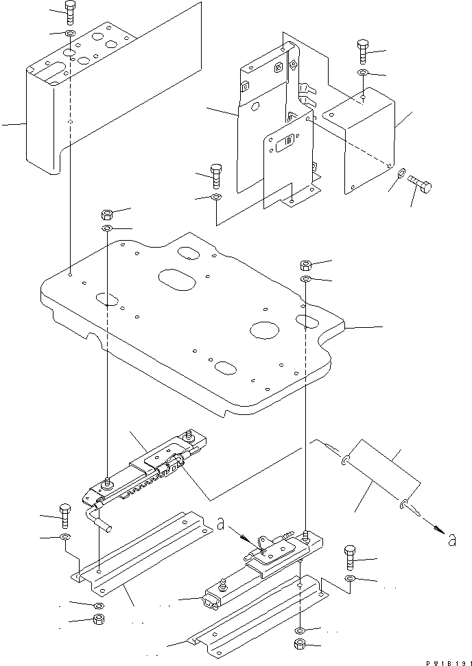 Komatsu parts book diagram for PC400LC-6 S/N 30001-UP (SAA6D125E-2 (Emission) Eng. Installed): FLOOR FRAME (RIGHT STAND) (STAND ? FRAME AND ADJUSTER)(#32488-)