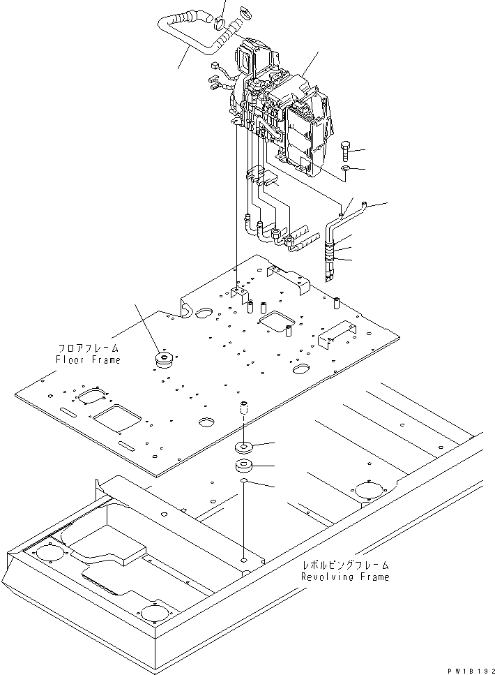 Komatsu parts book diagram for PC400LC-6 S/N 30001-UP (SAA6D125E-2 (Emission) Eng. Installed): FLOOR FRAME (AIR CONDITIONER AND CUSHION)(#32488-)