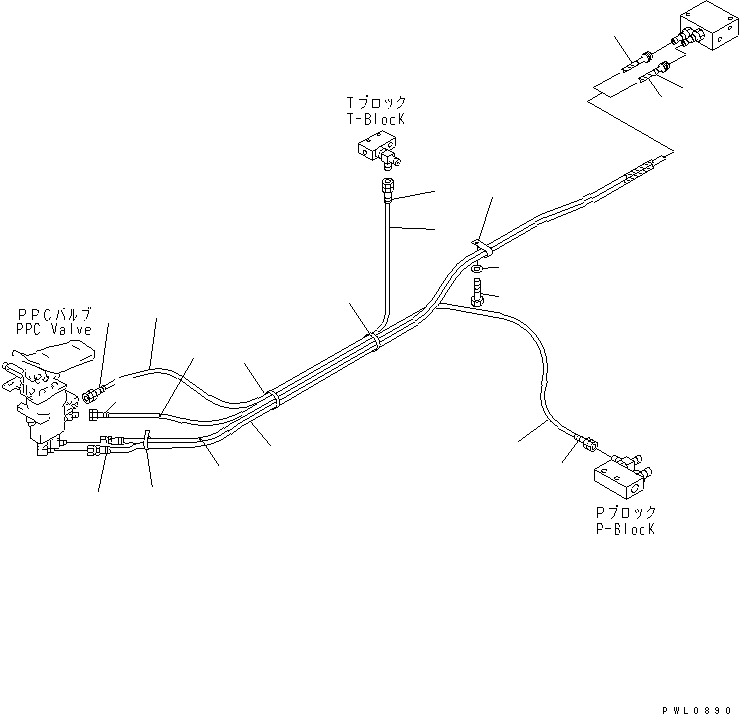 Komatsu parts book diagram for PC400LC-6 S/N 30001-UP (SAA6D125E-2 (Emission) Eng. Installed): FLOOR FRAME (ATTACHMENT PPC LINE) (PPC) (1 ACTUATOR)(#32488-)