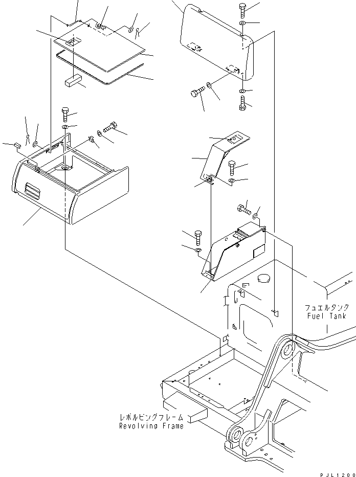 Komatsu parts book diagram for PC400LC-6 S/N 30001-UP (SAA6D125E-2 (Emission) Eng. Installed): BATTERY CASE(#32250-)