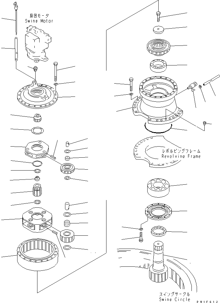 Komatsu parts book diagram for PC400LC-6 S/N 30001-UP (SAA6D125E-2 (Emission) Eng. Installed): SWING MACHINERY(#32283-)