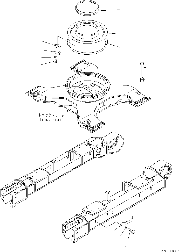 Komatsu parts book diagram for PC400LC-6 S/N 30001-UP (SAA6D125E-2 (Emission) Eng. Installed): TRACK FRAME (VARIABLE GAUGE)(#32250-)