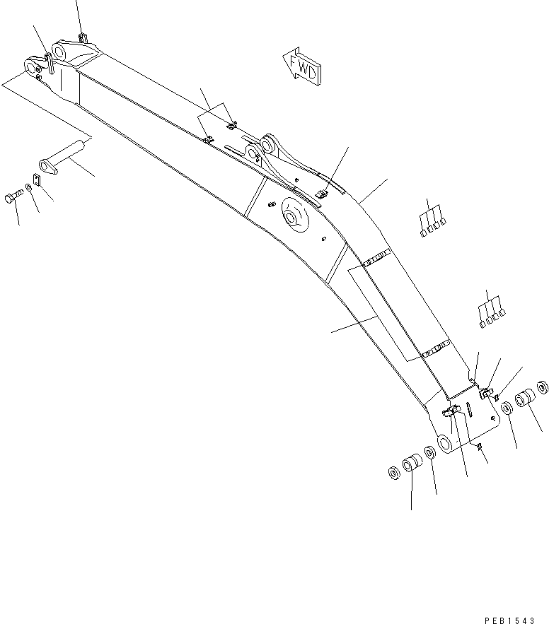 Komatsu parts book diagram for PC400LC-6 S/N 30001-UP (SAA6D125E-2 (Emission) Eng. Installed): BOOM (BOOM AND TOP PIN)