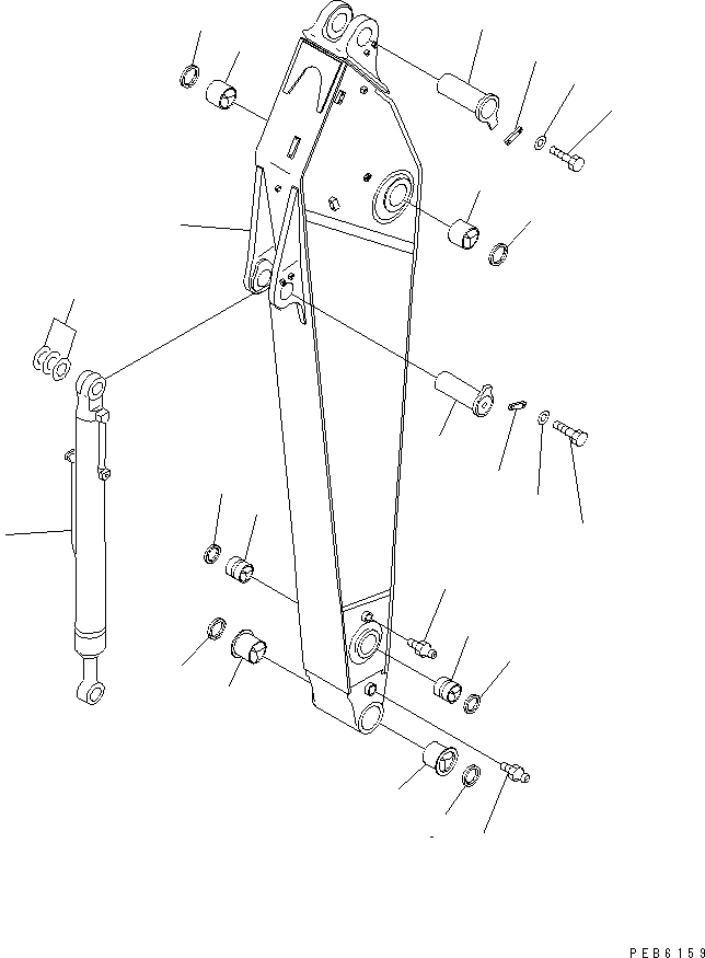 Komatsu parts book diagram for PC400LC-6 S/N 30001-UP (SAA6D125E-2 (Emission) Eng. Installed): ARM (3.4M) (HEAVY DUTY) (ARM AND BUCKET CYLINDER) (WITH AUTO GREASING)