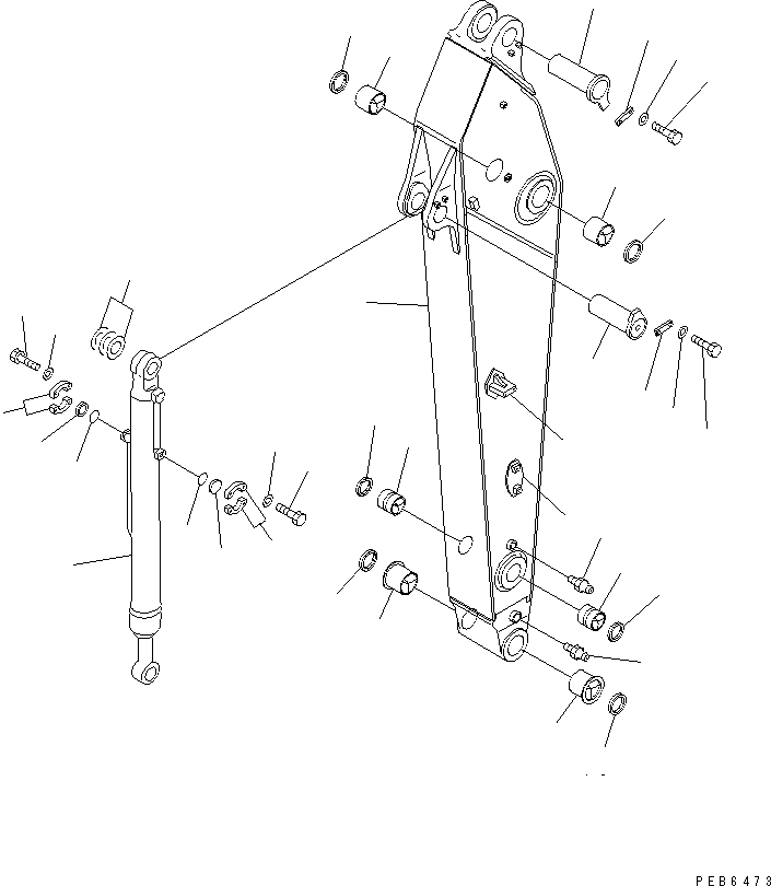 Komatsu parts book diagram for PC400LC-6 S/N 30001-UP (SAA6D125E-2 (Emission) Eng. Installed): ARM (2.9M) (ARM AND BUCKET CYLINDER) (FOR COMPONENT)