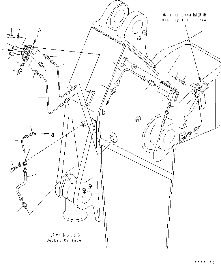 Komatsu parts book diagram for PC400LC-6 S/N 30001-UP (SAA6D125E-2 (Emission) Eng. Installed): ARM (3.4M) (GREASING LINE) (WITH AUTO GREASING)