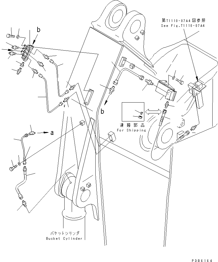 Komatsu parts book diagram for PC400LC-6 S/N 30001-UP (SAA6D125E-2 (Emission) Eng. Installed): ARM (3.4M) (GREASING LINE) (WITH AUTO GREASING) (FOR COMPONENT)