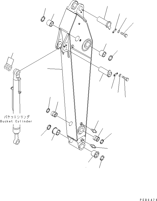 Komatsu parts book diagram for PC400LC-6 S/N 30001-UP (SAA6D125E-2 (Emission) Eng. Installed): ARM (2.9M) (ARM)