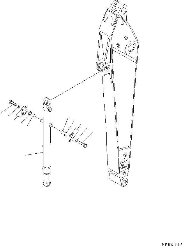 Komatsu parts book diagram for PC400LC-6 S/N 30001-UP (SAA6D125E-2 (Emission) Eng. Installed): BUCKET CYLINDER