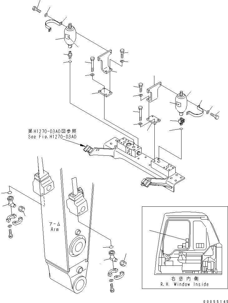 Komatsu parts book diagram for PC400LC-6 S/N 30001-UP (SAA6D125E-2 (Emission) Eng. Installed): BREAKER ADAPTER (FOR NIPPON PNEUMATIC)(#32731-)
