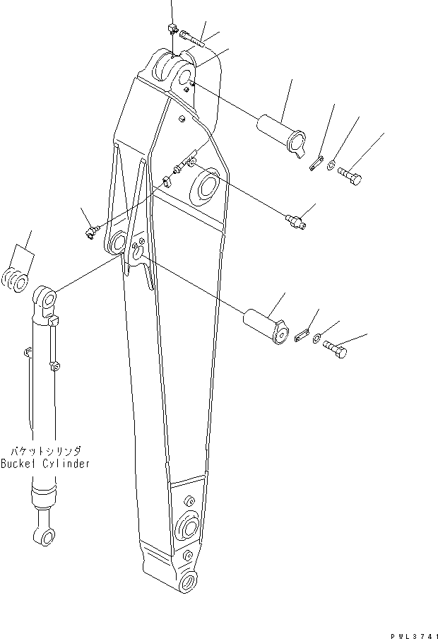 Komatsu parts book diagram for PC400LC-6 S/N 30001-UP (SAA6D125E-2 (Emission) Eng. Installed): ARM LESS PARTS(#30025-)
