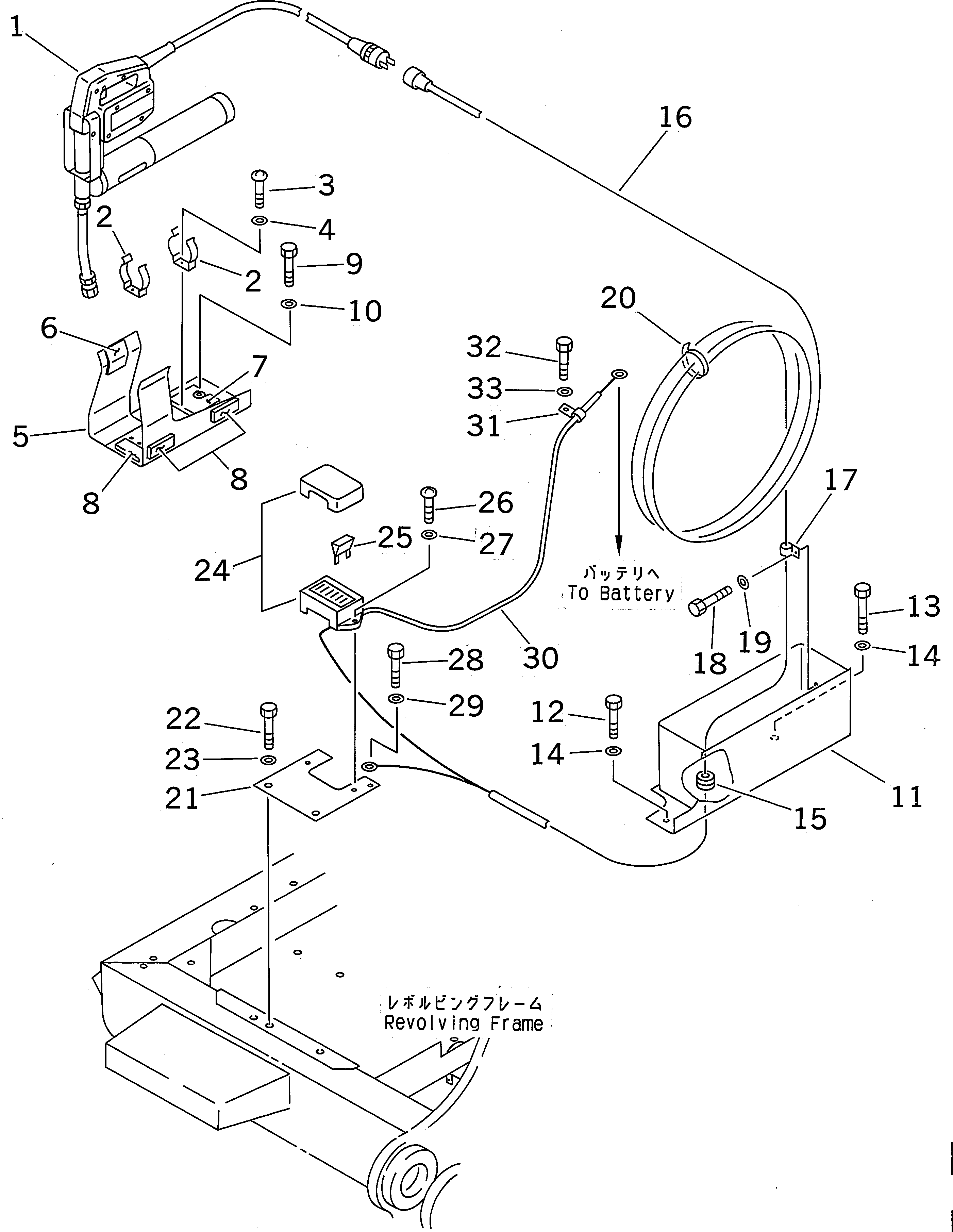 Komatsu parts book diagram for PC400LC-6 S/N 30001-UP (SAA6D125E-2 (Emission) Eng. Installed): GREASE PUMP (ELECTRICAL TYPE)