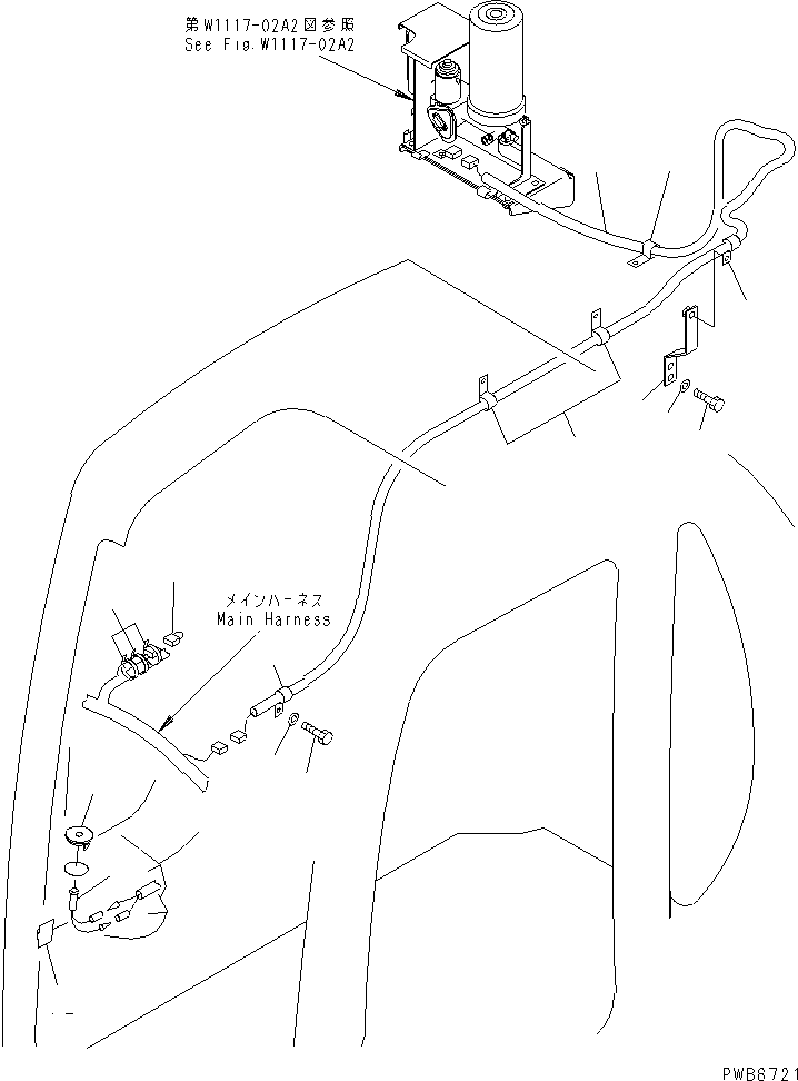 Komatsu parts book diagram for PC400LC-6 S/N 30001-UP (SAA6D125E-2 (Emission) Eng. Installed): AUTO GREASING SYSTEM PARTS (HARNESS AND ALARM LAMP)(#32001-)
