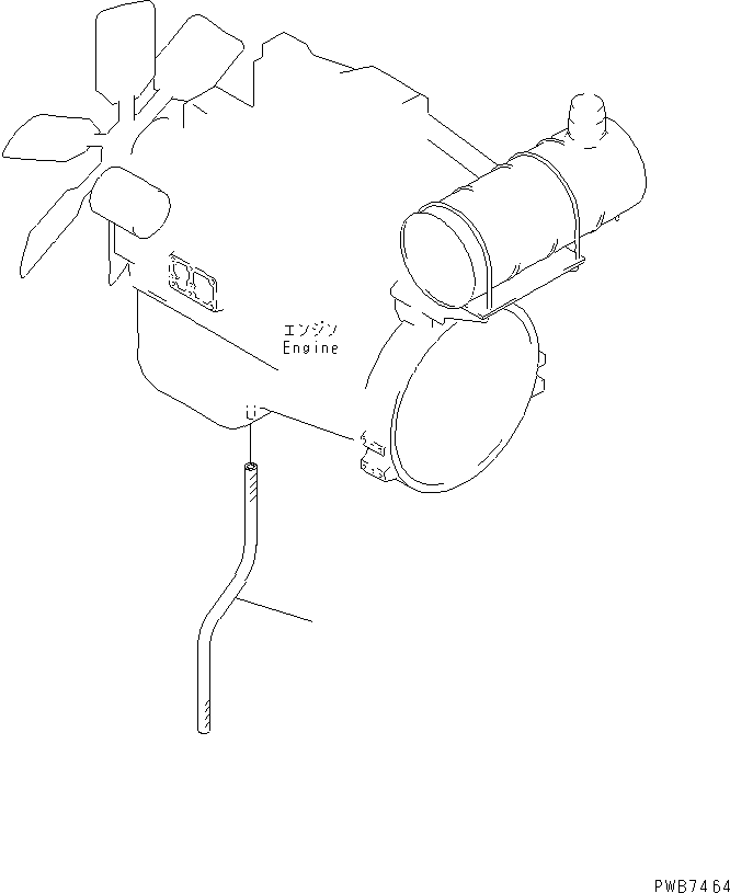 Komatsu parts book diagram for PC400LC-6 S/N 30001-UP (SAA6D125E-2 (Emission) Eng. Installed): ENGINE DRAIN HOSE(#32001-)