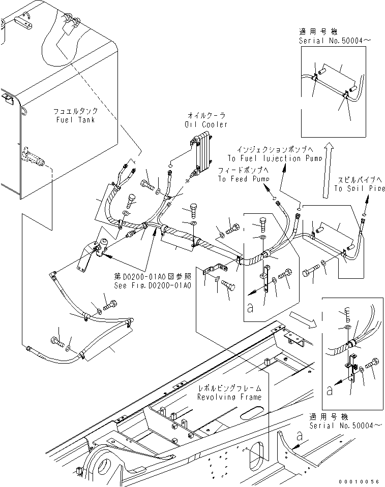 Komatsu parts book diagram for PC400LC-7-M1 S/N 50001-UP: FUEL LINE (2/2)