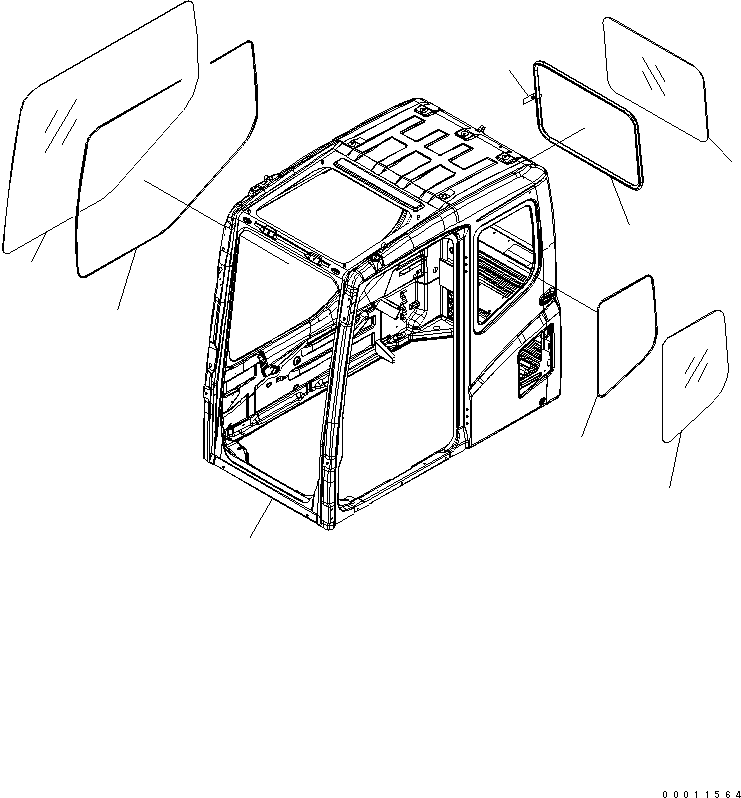Komatsu parts book diagram for PC400LC-7-M1 S/N 50001-UP: FLOOR FRAME (OPERATOR'S CAB) (CAB) (QUARRY SPEC.)(#50001-50007)