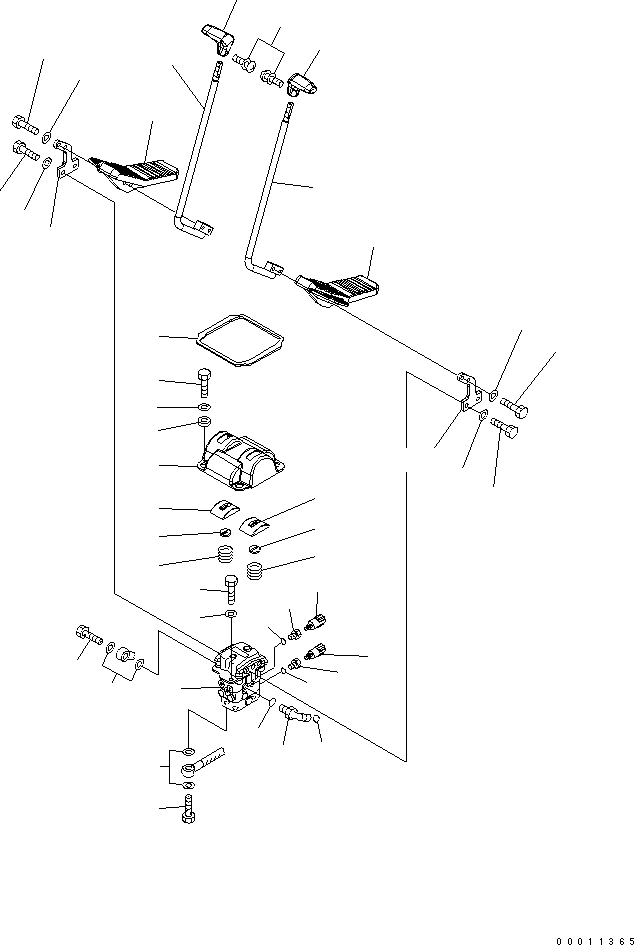 Komatsu parts book diagram for PC400LC-7-M1 S/N 50001-UP: FLOOR FRAME (OPERATOR'S CAB) (TRAVEL CONTROL)