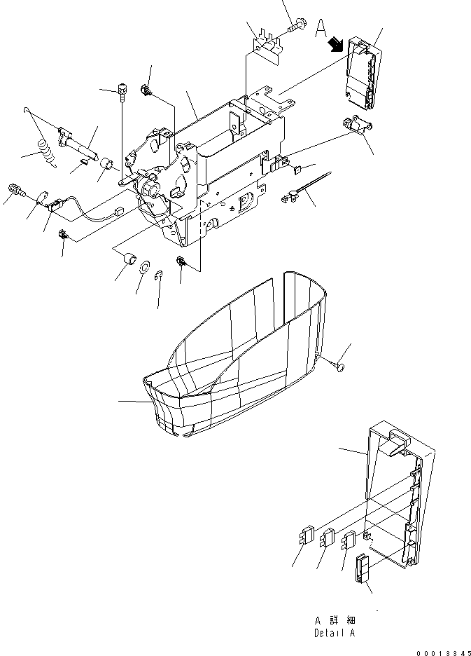 Komatsu parts book diagram for PC400LC-7-M1 S/N 50001-UP: FLOOR FRAME (OPERATOR'S CAB) (CONSOLE) (LOWER) (L.H.)