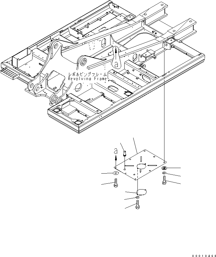 Komatsu parts book diagram for PC400LC-7-M1 S/N 50001-UP: UNDER COVER (REVOLVING FRAME) (CENTER)