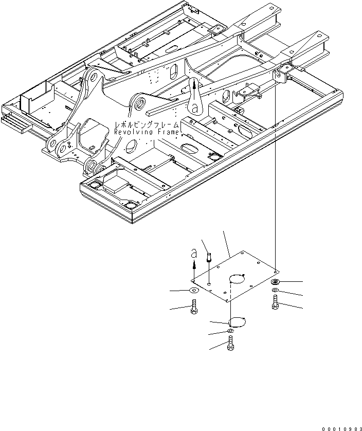 Komatsu parts book diagram for PC400LC-7-M1 S/N 50001-UP: UNDER COVER (HEAVY DUTY) (REVOLVING FRAME) (CENTER)