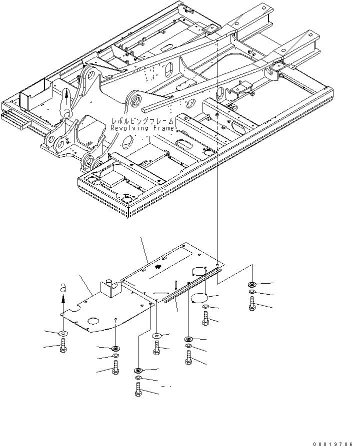 Komatsu parts book diagram for PC400LC-7-M1 S/N 50001-UP: UNDER COVER (REVOLVING FRAME) (FUEL SELF SUPPLY PUMP) (R.H.)