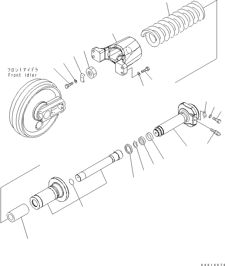Komatsu parts book diagram for PC400LC-7-M1 S/N 50001-UP: IDLER CUSHION