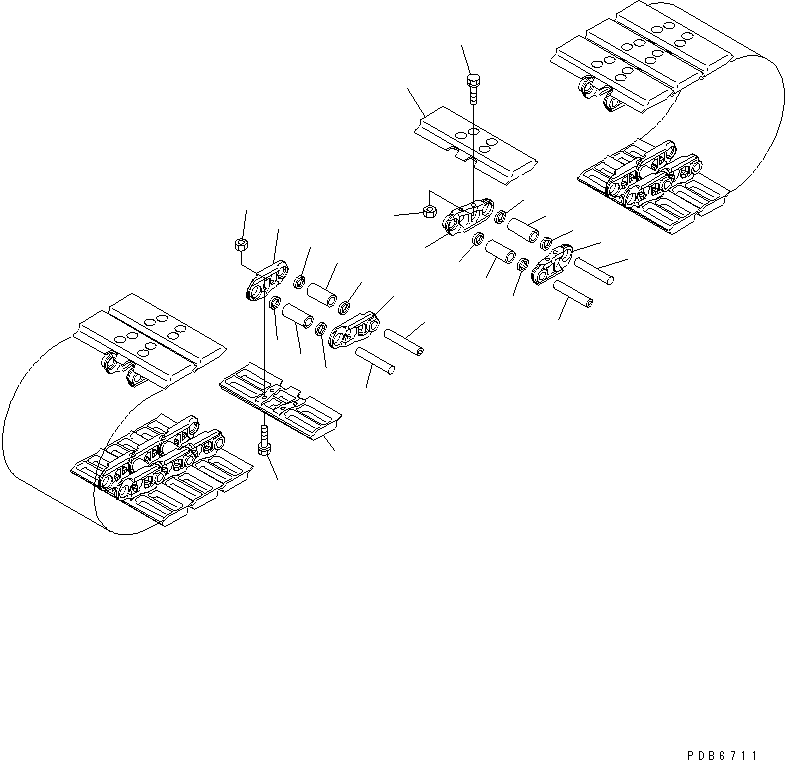 Komatsu parts book diagram for PC400LC-7-M1 S/N 50001-UP: TRACK SHOE (FLAT TYPE) (700MM WIDE)