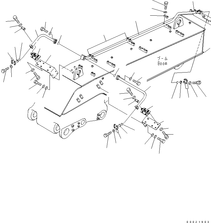 Komatsu parts book diagram for PC400LC-7-M1 S/N 50001-UP: BOOM (BUCKET CYLINDER BOTTOM LINE) (LOADER)