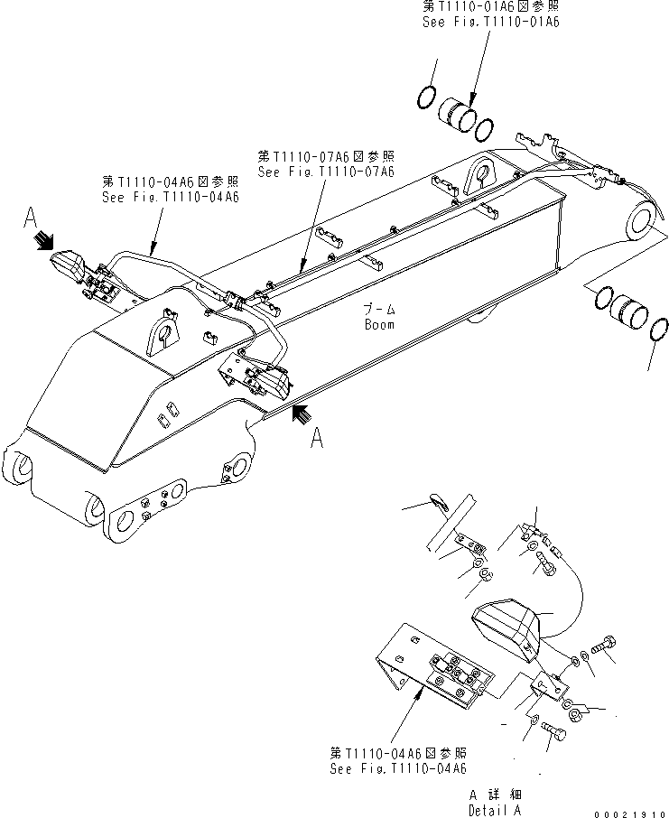 Komatsu parts book diagram for PC400LC-7-M1 S/N 50001-UP: BOOM (WORKING LAMP AND SEAL) (LOADER) (LOOSE-SUPPLY ITEM)