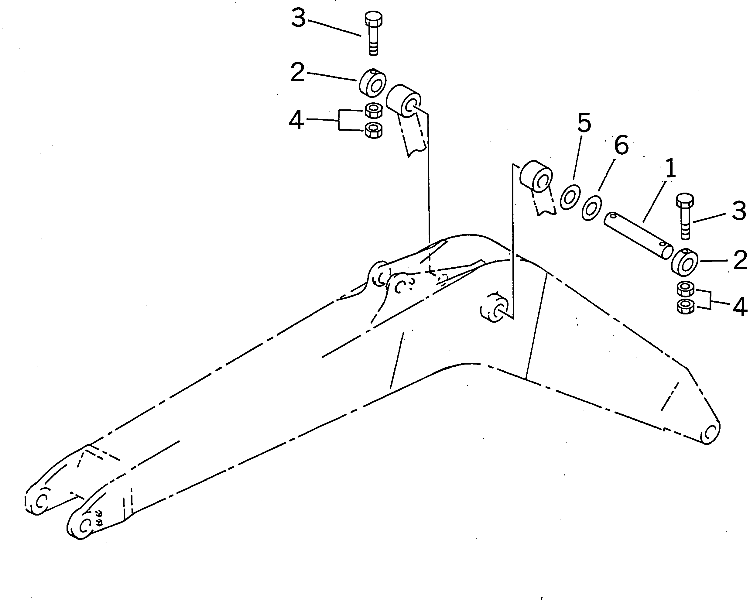 Komatsu parts book diagram for PC400LC-7-M1 S/N 50001-UP: B00M CYLINDER TOP PIN (100 HOURS LUBRICATING)