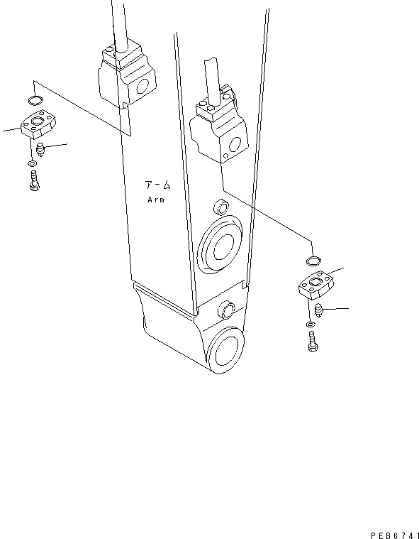 Komatsu parts book diagram for PC400LC-7-M1 S/N 50001-UP: BREAKER ADAPTER (FOR MATUDA)(#50001-50004)