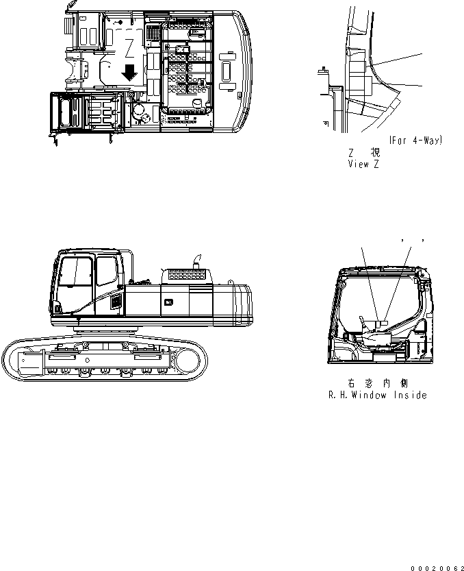Komatsu parts book diagram for PC400LC-7-M1 S/N 50001-UP: MARKS AND PLATES (MULTI PATTERN) (JAPANESE)