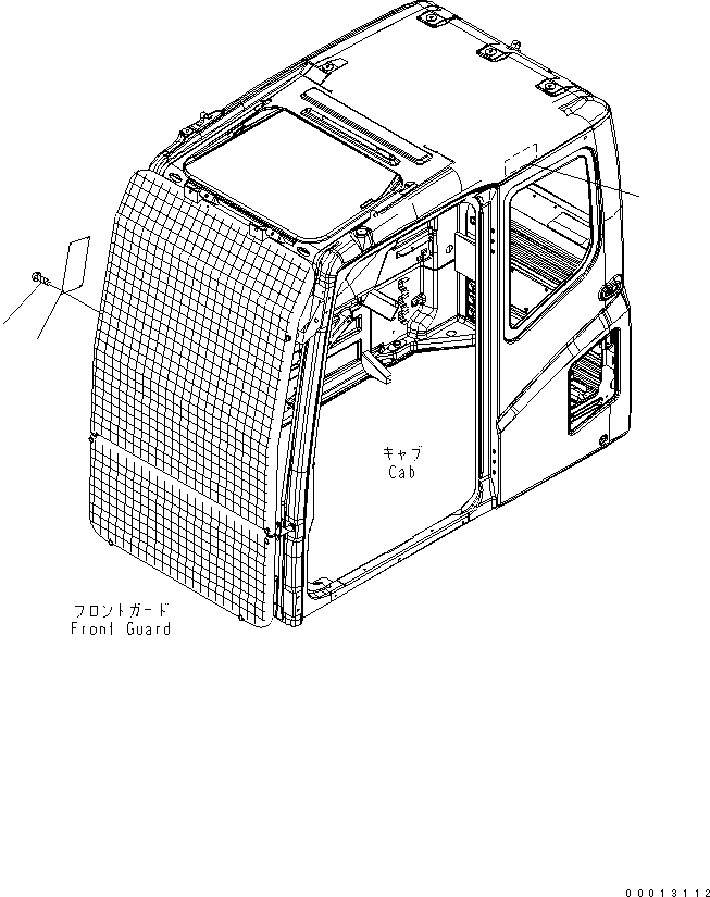 Komatsu parts book diagram for PC400LC-7-M1 S/N 50001-UP: CAUTION PLATE (FOR LV1 GUARD) (FOR JAPAN)(#50001-50004)