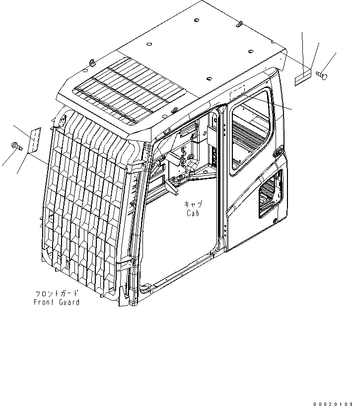Komatsu parts book diagram for PC400LC-7-M1 S/N 50001-UP: CAUTION PLATE (FOR LV2 GUARD) (FOR JAPAN)(#50005-)