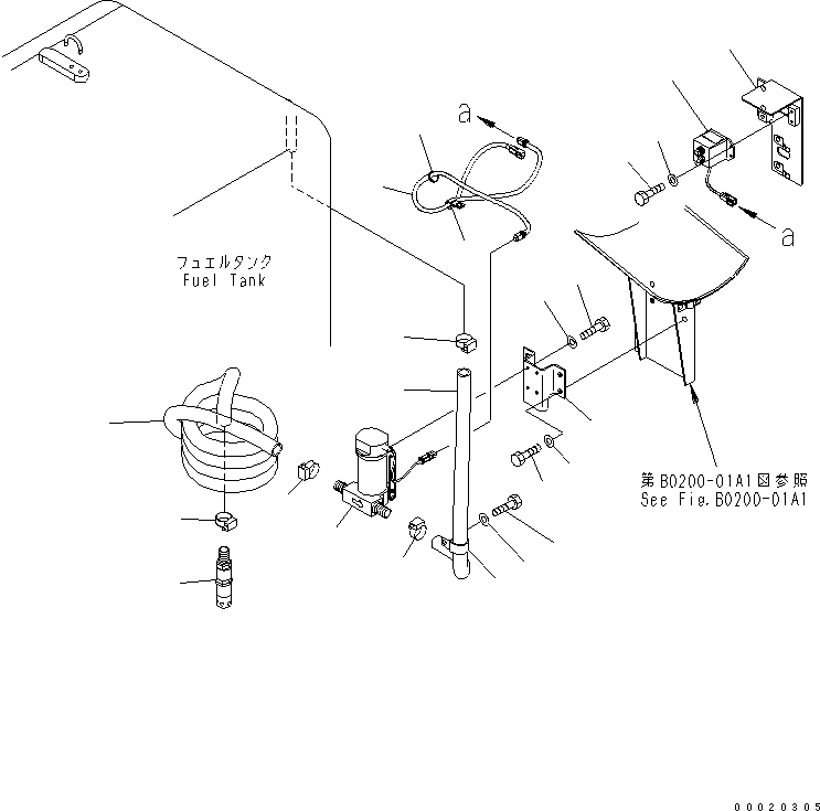 Komatsu parts book diagram for PC400LC-7-M1 S/N 50001-UP: FUEL SELF SUPPLY PUMP