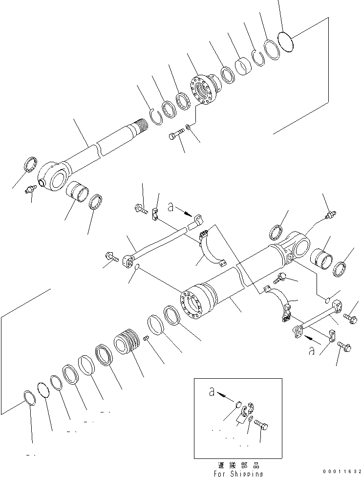 Komatsu parts book diagram for PC400LC-7-M1 S/N 50001-UP: BUCKET CYLINDER