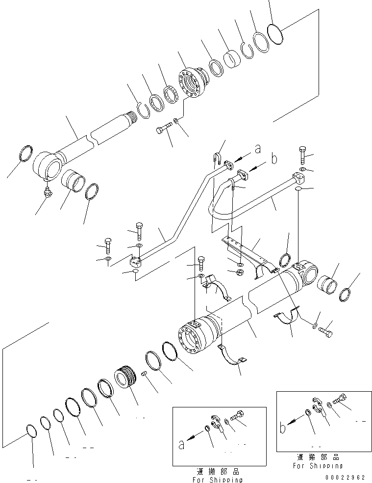 Komatsu parts book diagram for PC400LC-7-M1 S/N 50001-UP: BUCKET CYLINDER (FOR LOADER)