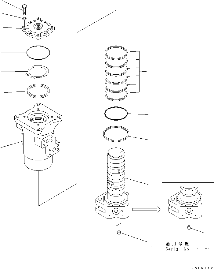 Komatsu parts book diagram for PC400LC-7-M1 S/N 50001-UP: SWIVEL JOINT