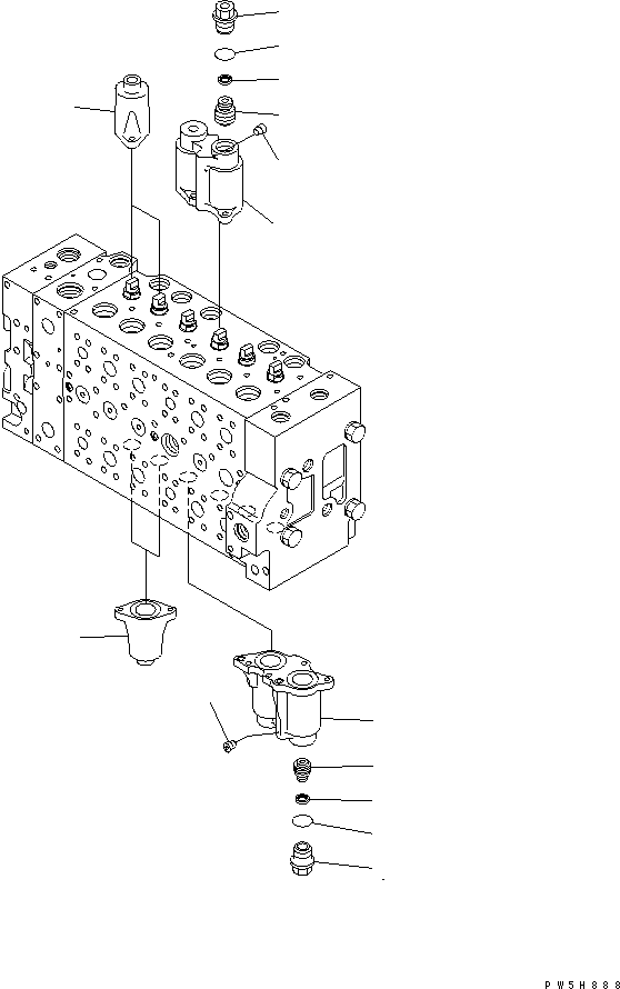Komatsu parts book diagram for PC400LC-7-M1 S/N 50001-UP: MAIN VALVE (1-ACTUATOR) (2/20)