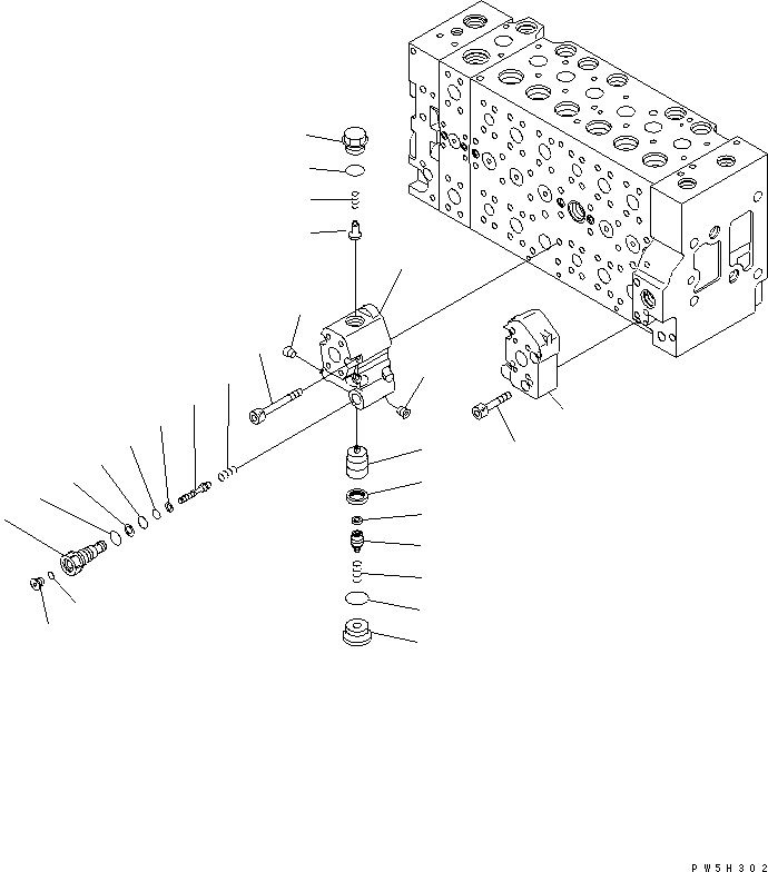 Komatsu parts book diagram for PC400LC-7-M1 S/N 50001-UP: MAIN VALVE (1-ACTUATOR) (16/20)
