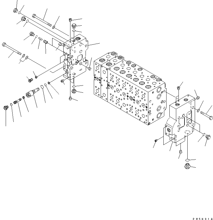 Komatsu parts book diagram for PC400LC-7-M1 S/N 50001-UP: MAIN VALVE (2-ACTUATOR) (7/23)
