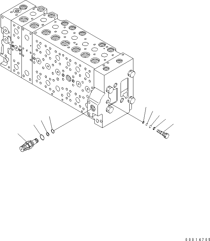 Komatsu parts book diagram for PC400LC-7-M1 S/N 50001-UP: MAIN VALVE (2-ACTUATOR) (11/23)